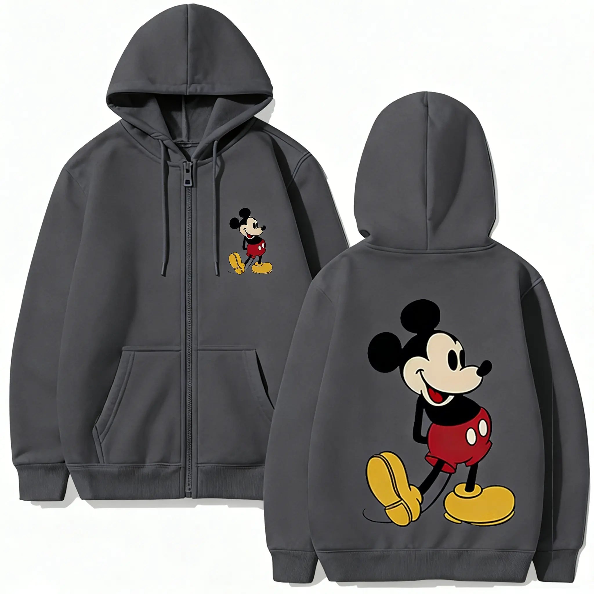 Disney Mickey Minnie Couple Hoodie Zip Up Graphic Print Sweatshirt Cartoon Jacket Casual Tops Streetwear 2026 Spring Autumn Y2k