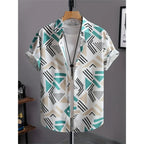 Men's Shirt 3D Printed Retro Fashion Top Short Sleeved Beach Sports Shirt Street Hawaiian Short Sleeved Shirt Men's Clothing