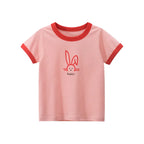 2025 Summer 2-8 Years Kids Girl Shorts Sleeve T-shirts Printed Little Girl Top Baby Girl T Shirts Children Toddler Girl Clothes