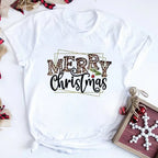 Women Tshirts Merry Christmas Tree Print Red Top Femal New Clothing Short Sleeve 90s Girls Lucky Deer T-shirts Aesthetic Clothes