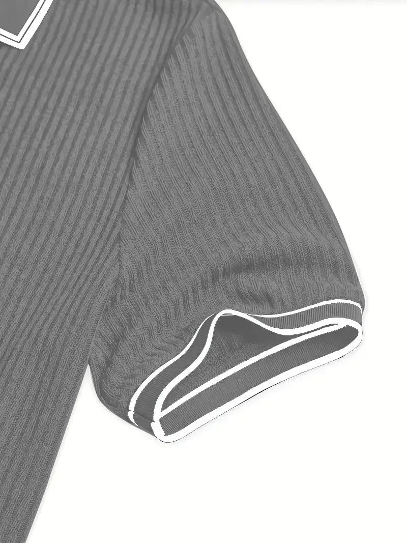 New Men's Polo Short-sleeved Shirt Solid Color For Men Business Casual And Trendy Summer New Men's Short-sleeved Polo Shirt