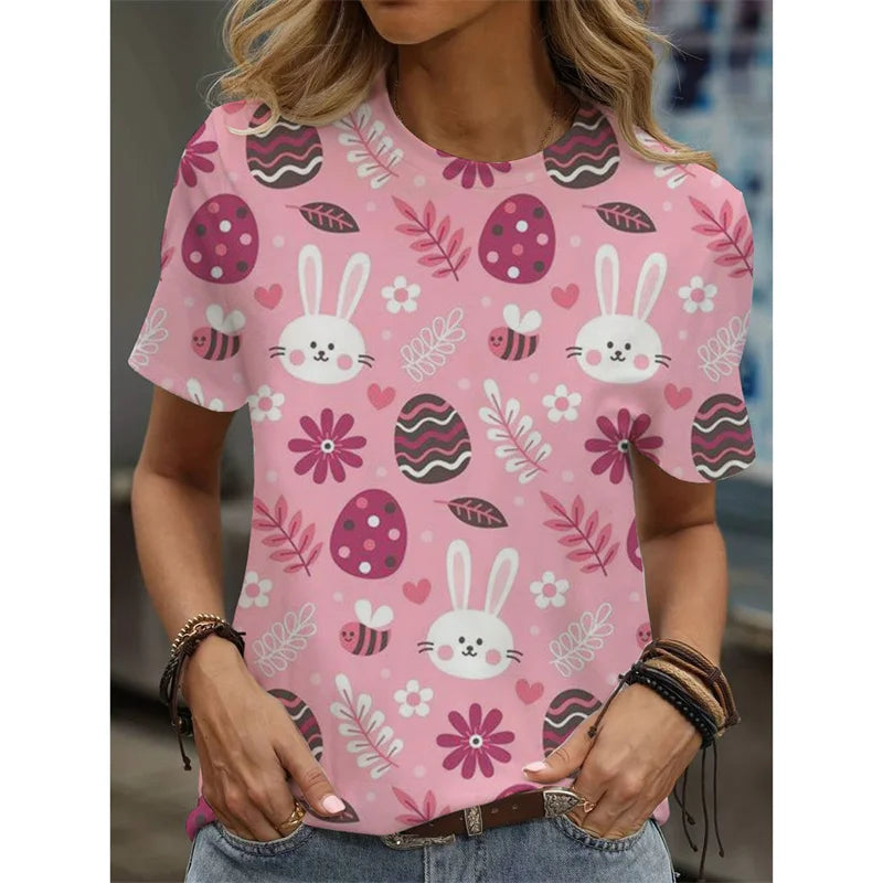 Cartoon Cat Graphic T-Shirt For Women Animal 3D Printed T Shirts Summer Fashion Casual Loose Tees Round Neck Tops Short Sleeves