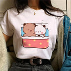 Bubu Dudu T-shirt Female Designer Anime Cute Girl Pattern Fun Harajuku T-shirt Summer Cotton Casual Breathable Loose Top