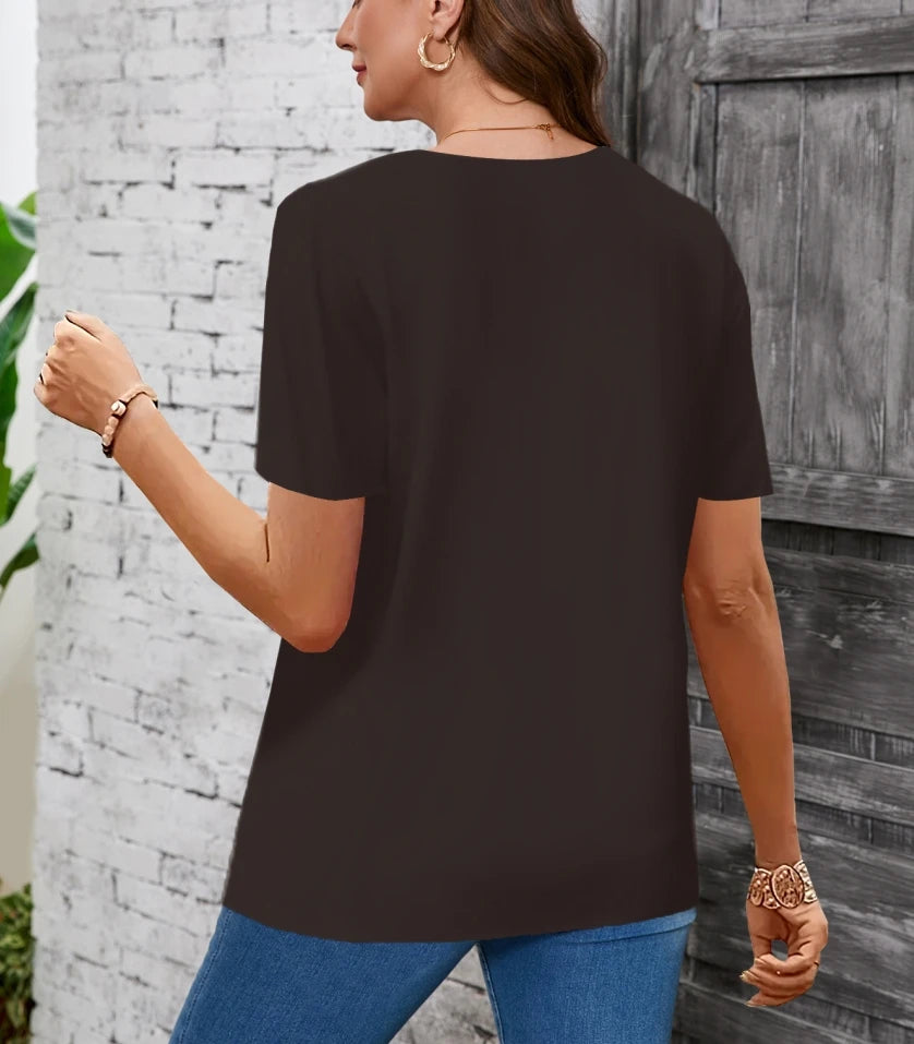 Plus Size Elegant Casual Woman T-Shirt Fashion Loose T-Shirt Woman Temperament Long sleeve T-Shirt Holiday Weekend