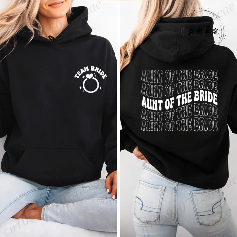 Personalized Womens Bridal Shower Print Hoodie Personalized Sweatshirt Tops Casual Pullover Hoodie Bachelorette Party Sportwear