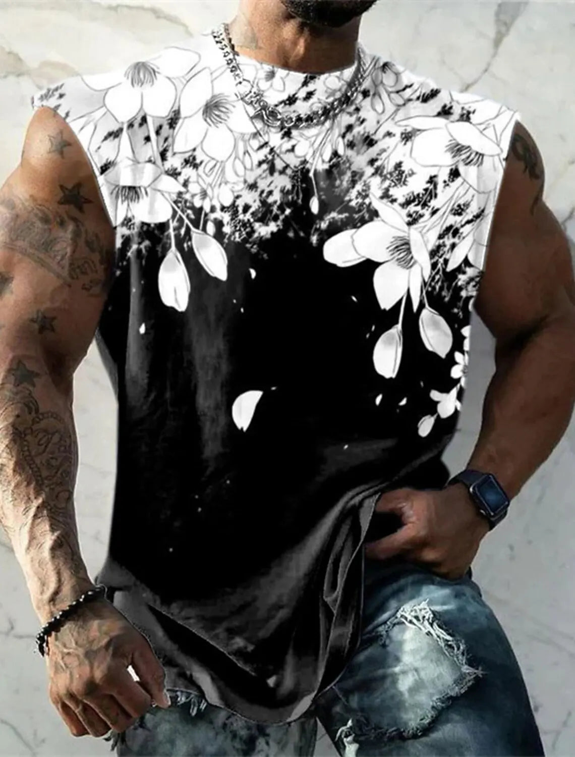 Men's Tank Top Sleeveless T-Shirt Pattern Print Summer Sports Running Gym Designer Casual Muscle Sleeveless Clothing 3D Printed