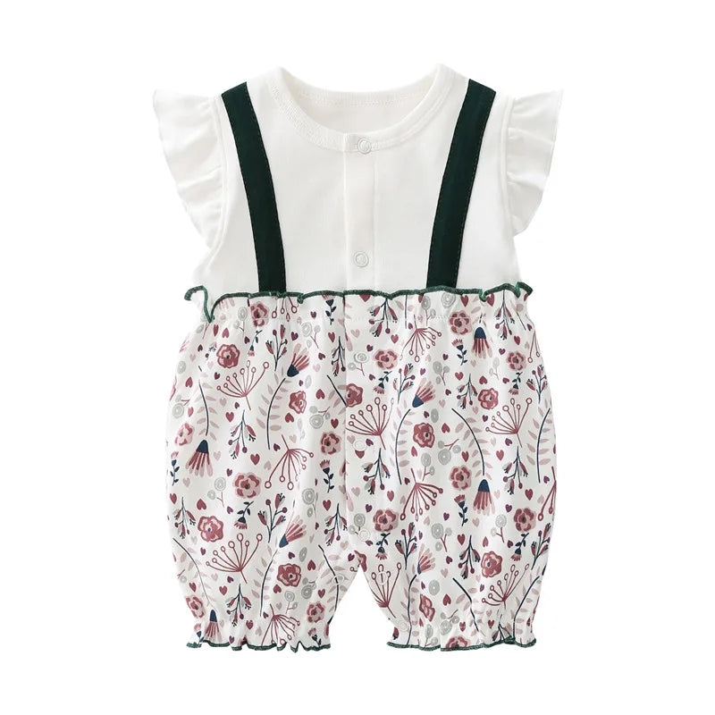 3-18 Month baby Summer clothes rompers girls overalls short Sleeve bodysuit cotton baby clothing jumpsuit newborn Girl onesies