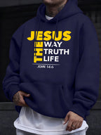 Jesus The Way Truth Life Prints Men On Clearance Sale Spring Hoodies Pocket Fleece Soft Clothes All-Match Casual Long Sleeve