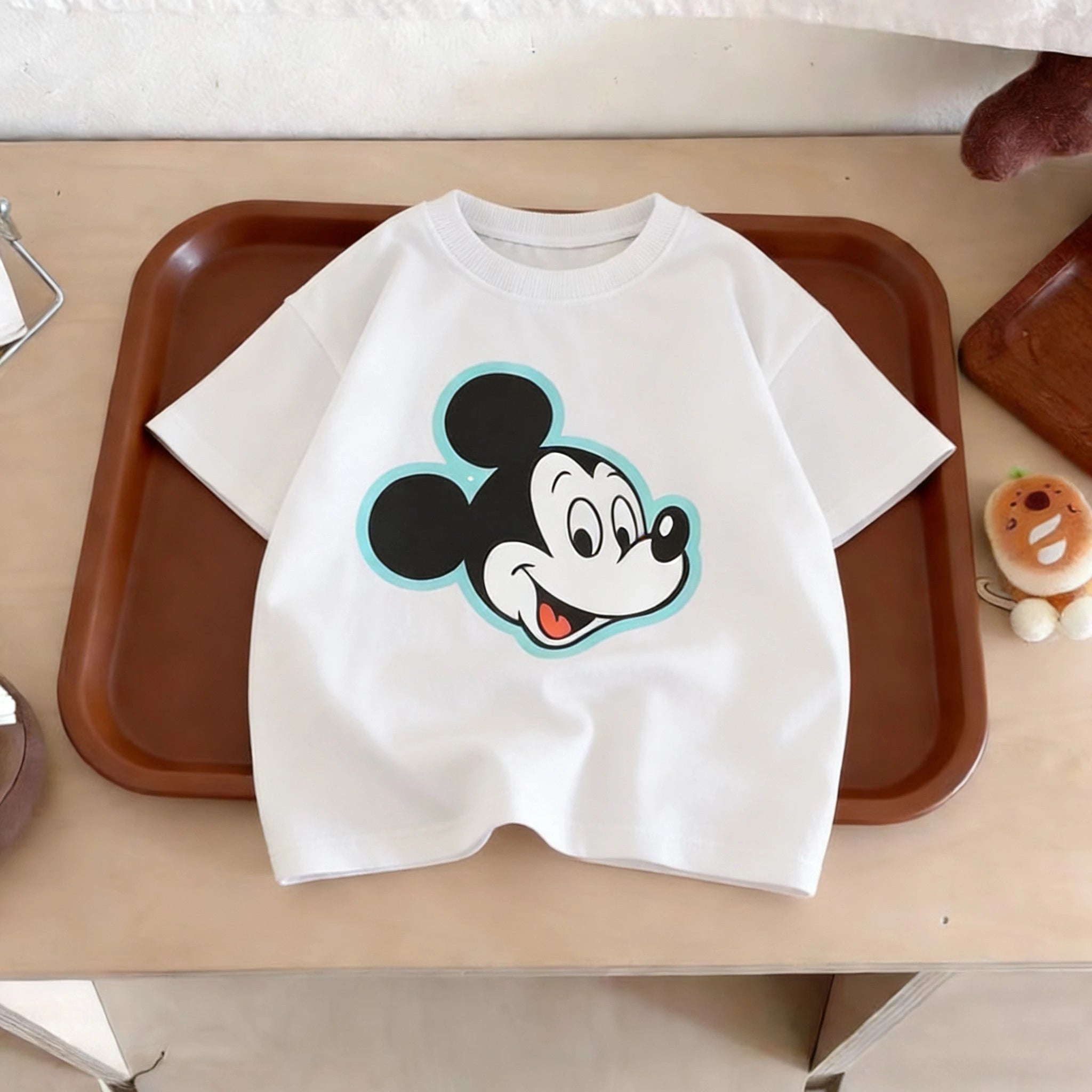 Disney Donald Duck T-shirt Summer Kids Clothing Printed Cartoon Short Sleeve Tops Popular Design Baby Boys T Shirts Crewneck