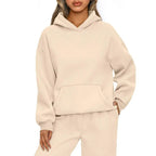 Autumn Winter Casual Sports hoodie Sweatshirt Solid-color long-sleeve Women's Fashion Loose hoodie Women's tops pullover