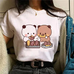 Bubu Dudu T-shirt Female Designer Anime Cute Girl Pattern Fun Harajuku T-shirt Summer Cotton Casual Breathable Loose Top