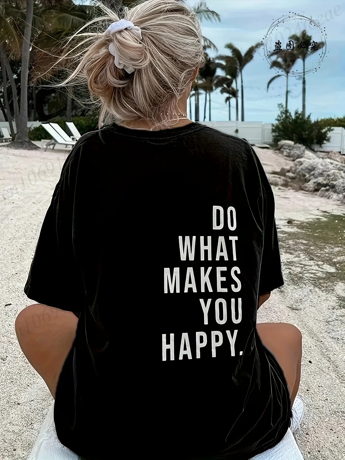 Do What Makes You Happy Printed T-Shirts for Women Tee Tops Funny Letters Unisex Clothing Short Sleeve Women's T-Shirts Clothing