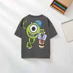 Fashion Simple Kids Clothes T-shirt Summer Children's Wear Tops Short Sleeve Tees Printed Cartoon Cotton Casual Tshirts 9m-7y