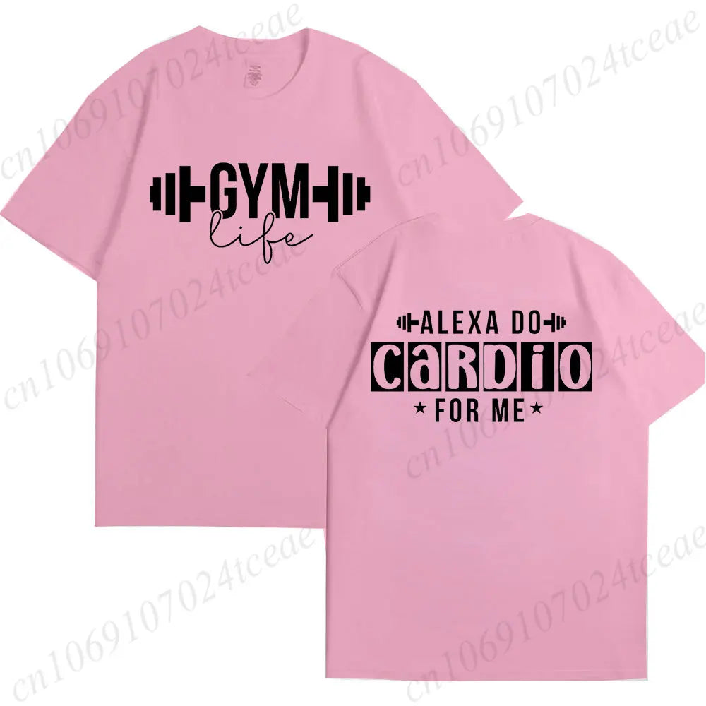 Funny Gym Life T-Shirts for Women Workout Summer Short Sleeve Tees Motivational Positive Tees Cute Exercise Fitness Tops