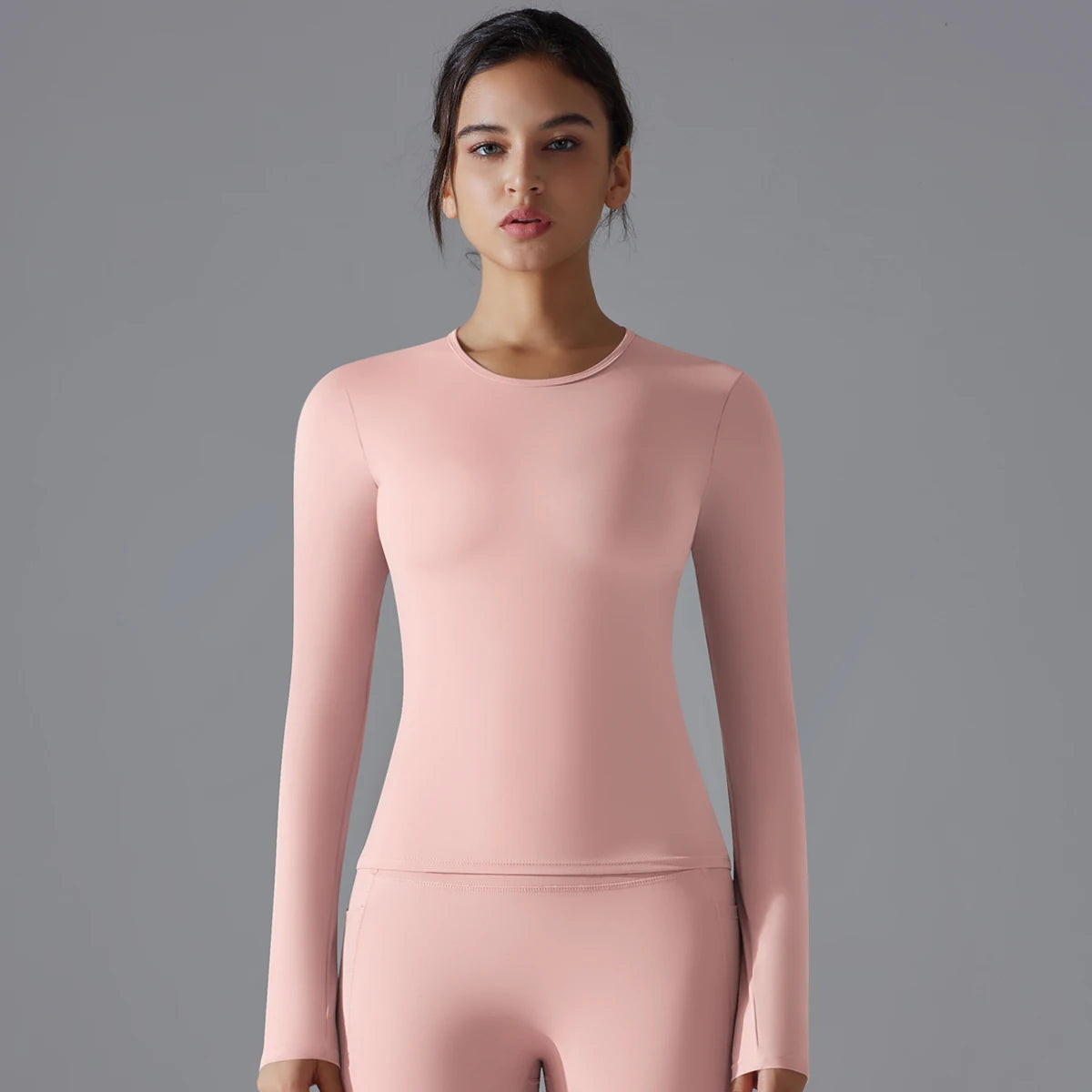 Yoga Shirts For Women Long Sleeve Winter Fitness Running Gym Clothes Workout Dry Fit Breathable High Elastic Sports Top