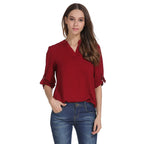 Plus Size Blouse Clothing Women Long Sleeve Shirt Chiffon Blouse Ladies Top