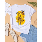 Graphic T-shirt Women Top Lady Female Shirt Tee Flower Carto Women Clothes Aesthetic Clothes Tops