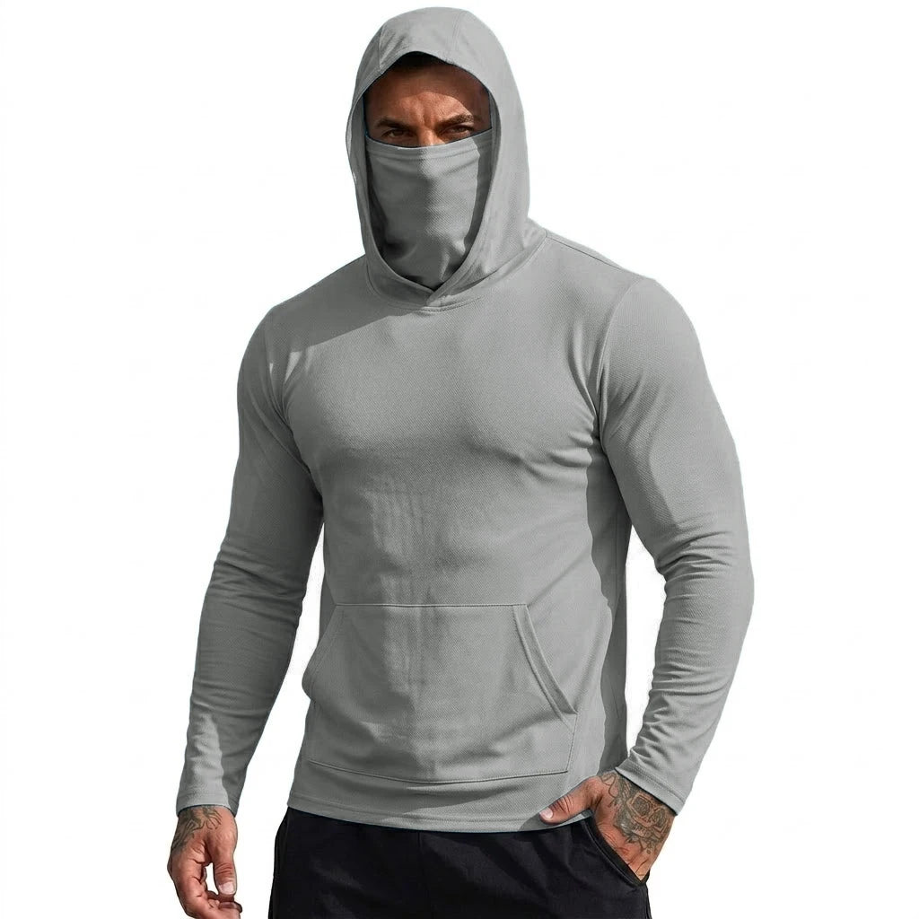Mens UPF50+ Performance T-Shirt Hoodie Hiking Quick Dry Sweatshirts Sunscreen Fishing Wear Long Sleeve Sun Protection Tshirts