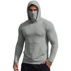 Mens UPF50+ Performance T-Shirt Hoodie Hiking Quick Dry Sweatshirts Sunscreen Fishing Wear Long Sleeve Sun Protection Tshirts