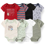 4Pieces Cotton Newborn Bodysuit Print Baby Girl Clothes 0-12M Cartoon Baby Boy Clothes Summer Short Sleeve Romper Bebes
