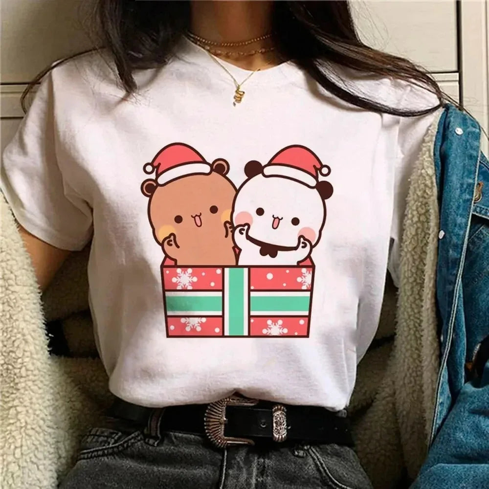 Bubu Dudu T-shirt Female Designer Anime Cute Girl Pattern Fun Harajuku T-shirt Summer Cotton Casual Breathable Loose Top