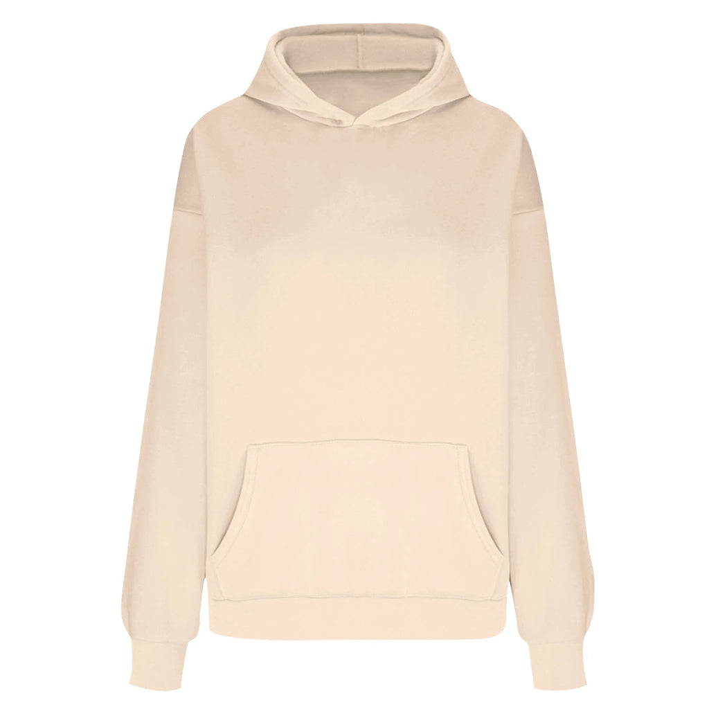Plus Size Hooded Sweatshirt for Women Fall Fashion Casual Solid Color Pocket Hoodies Women's Clothing Street Hip Hop Hoody