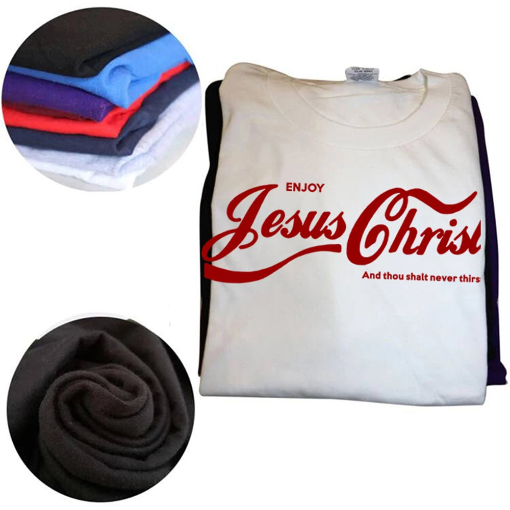 Funny Enjoy Jesus Christ The Real King Christian Graphic T-shirt Tshirt Men Women's Fashion Oversized 100% Faith Prayer T Shirt