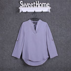 Plus Size Blouse Clothing Women Long Sleeve Shirt Chiffon Blouse Ladies Top