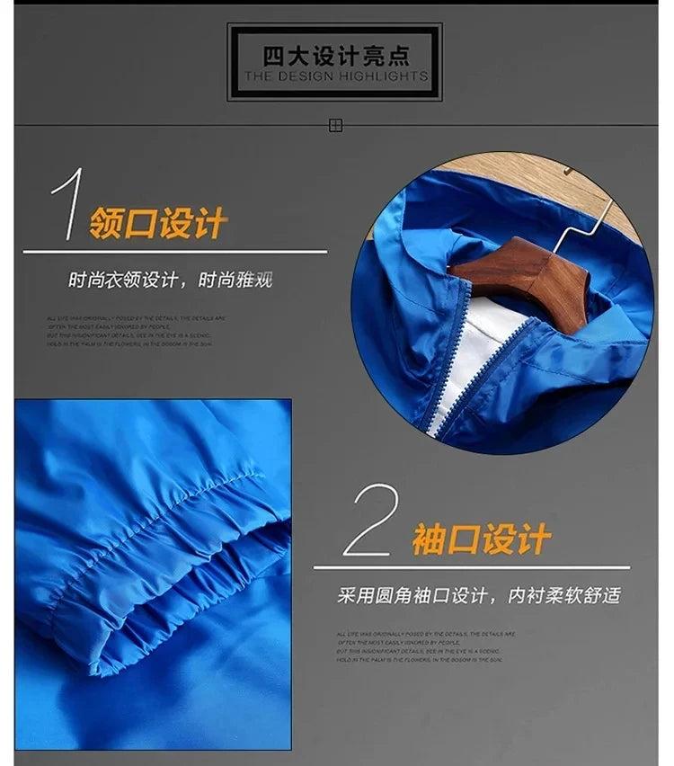 2026 New Spring and Autumn Men's Plus-size Casual Fashion Zippered Outdoor Windproof and Sun-proof Windbreaker Jacket