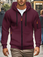Men autumn and winter New Hoodies Long Sleeve Sweatshirt pocket Zipper Design Hooded Sweatshirt  Men Sportswear Casual Jacket