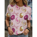 Cartoon Cat Graphic T-Shirt For Women Animal 3D Printed T Shirts Summer Fashion Casual Loose Tees Round Neck Tops Short Sleeves
