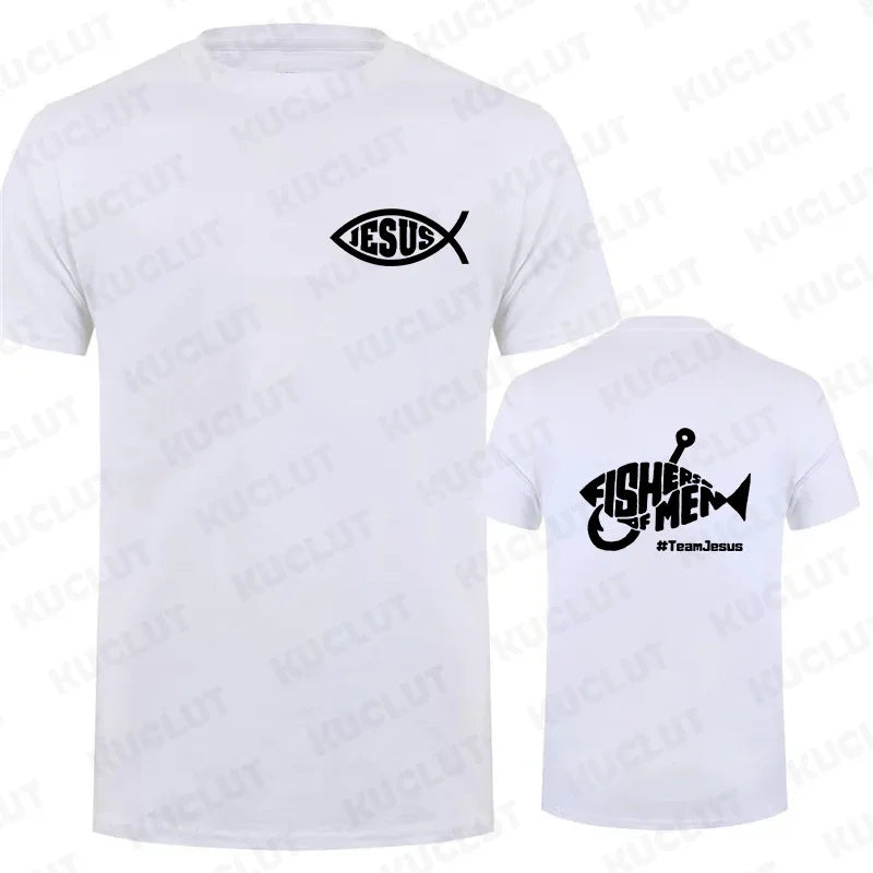 T-shirt for Men's Fishers of Men Christian Graphic Y2k Tops Fshion Casual T Shirts Short Sleeved Tees Cotton Oversized Clothing