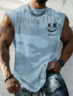 Men's Tank Top Sleeveless T-Shirt Pattern Print Summer Sports Running Gym Designer Casual Muscle Sleeveless Clothing 3D Printed
