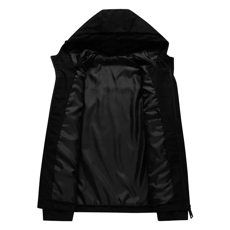 Spring Autumn New Style Men's Windproof and Waterproof Design Hooded Long-Sleeved Zipper Outdoor Leisure Sports Jacket