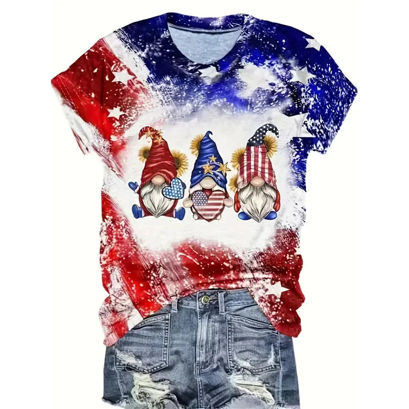 Cartoon Cat Graphic T-Shirt For Women Animal 3D Printed T Shirts Summer Fashion Casual Loose Tees Round Neck Tops Short Sleeves