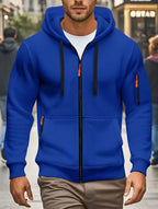 Men autumn and winter New Hoodies Long Sleeve Sweatshirt pocket Zipper Design Hooded Sweatshirt  Men Sportswear Casual Jacket