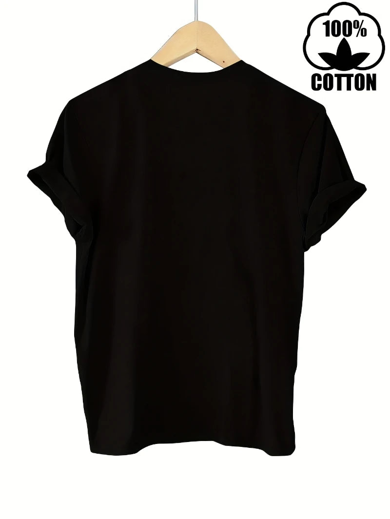 Plus Size Ladies' 100% Cotton T-Shirt Set Comfortable Casual T-Shirts, Colors Include Navy Blue White Black Beige