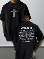 Men's Graphic T-Shirt Jesus Cross Faith Daily Wear 100% Cotton Unisex Gift Idea For Him Her Religious Apparel Spiritual Clothing