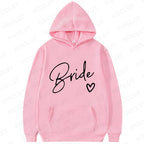 Team Bride Matching Hoodies Women Soft Casual Bridesmaid Bachelorette Party Gift Hooded Sweatshirts Wedding Group Outfits Tops