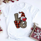 Women Tshirts Merry Christmas Tree Print Red Top Femal New Clothing Short Sleeve 90s Girls Lucky Deer T-shirts Aesthetic Clothes