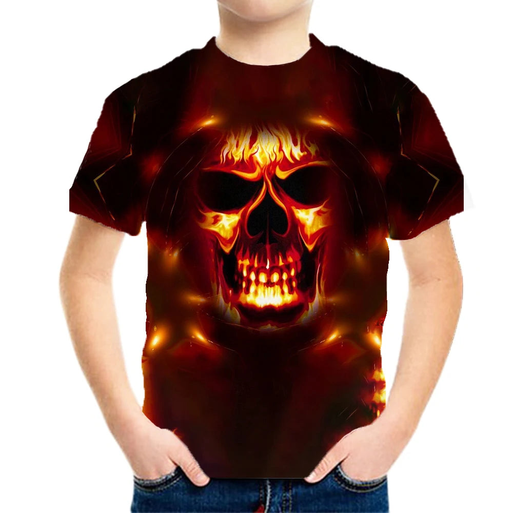Children's Clothing Boys Tshirt Children's T-Shirts 3D Dinosaur Graphic Print Kids Summer Clothes Fashion Casual Tees Girl Tops