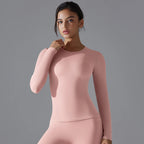 Yoga Shirts For Women Long Sleeve Winter Fitness Running Gym Clothes Workout Dry Fit Breathable High Elastic Sports Top