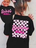 Girl Clothes Birthday Princess Printed Girls T-Shirt Happy Birthday Girl Party Outfit Tops Kids Short Sleeve Tshirt Kids Clothes