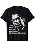 Malcolm X Inspirational T-Shirt - 100% Cotton, Men's All-Season Crew Neck Tee