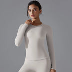 Yoga Shirts For Women Long Sleeve Winter Fitness Running Gym Clothes Workout Dry Fit Breathable High Elastic Sports Top