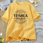 Yeshua Hamashiach Jesus Is Messiah T-shirts Women Short Sleeve Christian Bible Verse T Shirt Faith Religious Tees