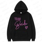 Team Bride Matching Hoodies Women Soft Casual Bridesmaid Bachelorette Party Gift Hooded Sweatshirts Wedding Group Outfits Tops