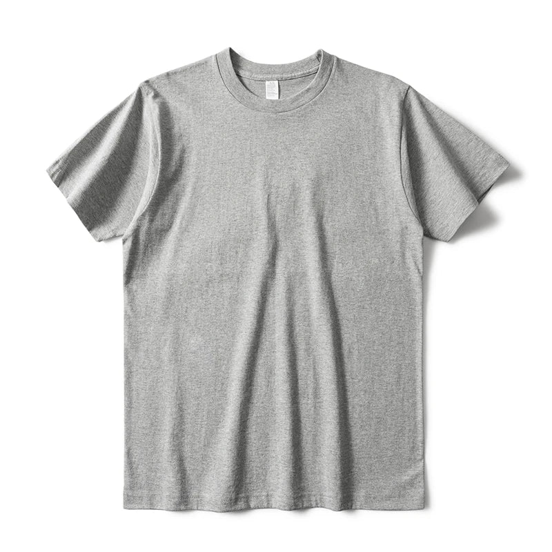 Plus Size Pure Cotton Full-color Short-sleeved T-shirt Solid Color Thick Loose Casual Versatile Bottoming Shirt Top Men Women