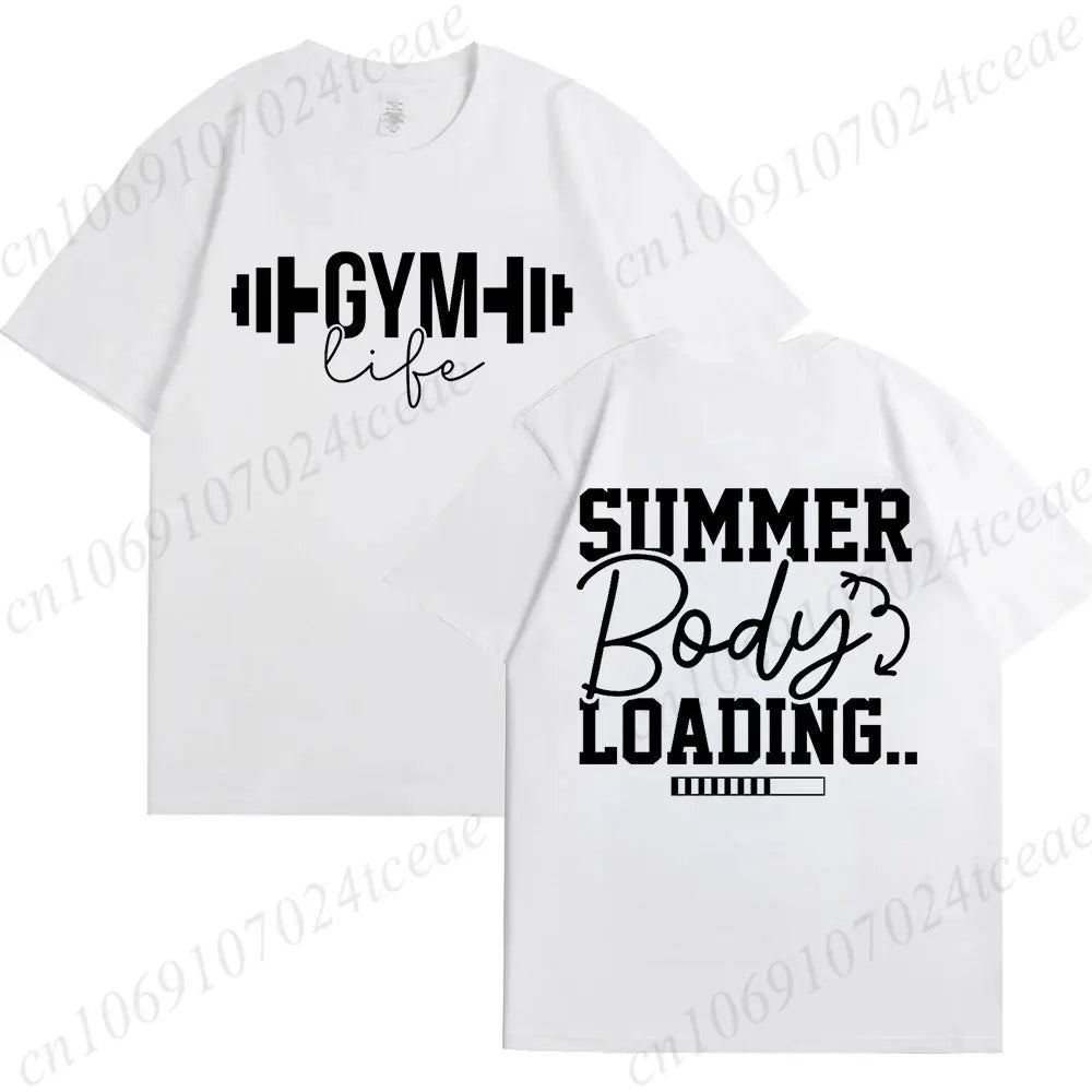 Funny Gym Life T-Shirts for Women Workout Summer Short Sleeve Tees Motivational Positive Tees Cute Exercise Fitness Tops