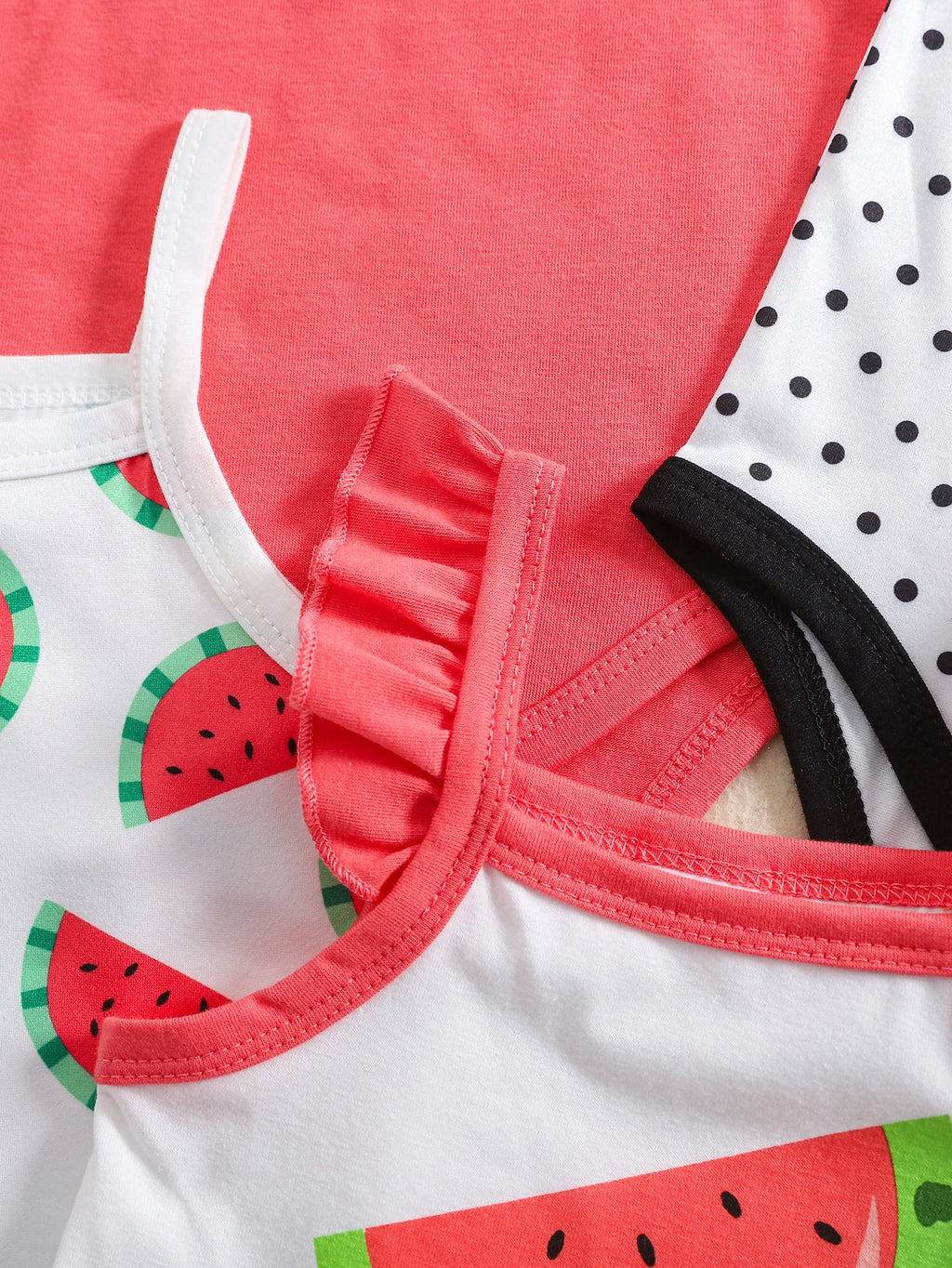 Baby Girl Spring and Summer Sweet Strap Romper with Popular Fruit Print, 5-Pack in Mixed Colors